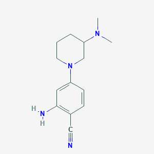 molecular formula C14H20N4 B2472122 2-氨基-4-[3-(二甲氨基)哌啶-1-基]苯甲腈 CAS No. 1504062-47-8