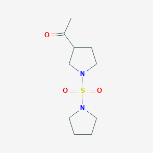 molecular formula C10H18N2O3S B2472123 1-(1-(Pyrrolidin-1-ylsulfonyl)pyrrolidin-3-yl)ethanone CAS No. 2034454-11-8