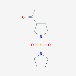 molecular formula C10H18N2O3S B2472123 1-(1-(Pyrrolidin-1-ylsulfonyl)pyrrolidin-3-yl)éthanone CAS No. 2034454-11-8