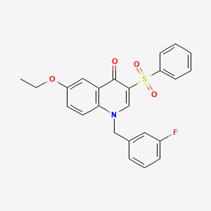 molecular formula C24H20FNO4S B2472128 3-(苯磺酰)-6-乙氧基-1-[(3-氟苯基)甲基]喹啉-4-酮 CAS No. 866726-15-0