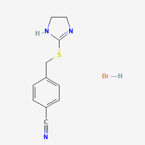 molecular formula C11H12BrN3S B2472129 4-[(4,5-dihydro-1H-imidazol-2-ylsulfanyl)methyl]benzonitrile hydrobromide CAS No. 258347-68-1