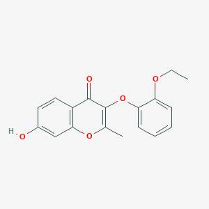 molecular formula C18H16O5 B2472131 3-(2-乙氧基苯氧基)-7-羟基-2-甲基香豆素-4-酮 CAS No. 637750-93-7