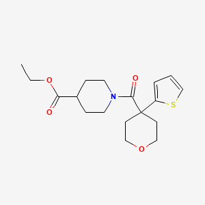 Ethyl 1-(4-thiophen-2-yloxane-4-carbonyl)piperidine-4-carboxylate