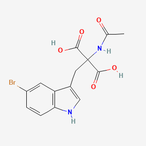 molecular formula C14H13BrN2O5 B2472142 2-[(5-bromo-1H-indol-3-yl)methyl]-2-acetamidopropanedioic acid CAS No. 1803601-05-9