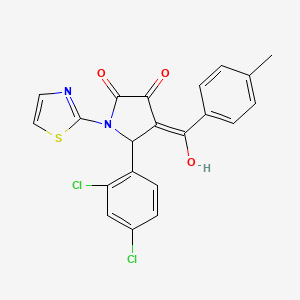 5-(2,4-dichlorophenyl)-3-hydroxy-4-(4-methylbenzoyl)-1-(1,3-thiazol-2-yl)-2,5-dihydro-1H-pyrrol-2-one