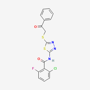 2-chloro-6-fluoro-N-(5-((2-oxo-2-phenylethyl)thio)-1,3,4-thiadiazol-2-yl)benzamide