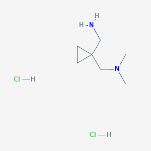 molecular formula C7H18Cl2N2 B2472154 [1-[(Dimethylamino)methyl]cyclopropyl]methanamine;dihydrochloride CAS No. 2287287-03-8