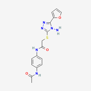 molecular formula C16H16N6O3S B2472162 N-(4-乙酰氨基苯基)-2-[[4-氨基-5-(呋喃-2-基)-1,2,4-三唑-3-基]硫烷基]乙酰胺 CAS No. 577998-96-0