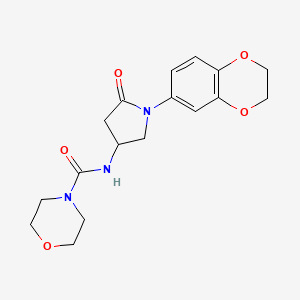 N-(1-(2,3-dihydrobenzo[b][1,4]dioxin-6-yl)-5-oxopyrrolidin-3-yl)morpholine-4-carboxamide