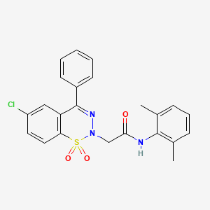 molecular formula C23H20ClN3O3S B2472175 2-(6-chloro-1,1-dioxido-4-phenyl-2H-1,2,3-benzothiadiazin-2-yl)-N-(2,6-dimethylphenyl)acetamide CAS No. 1031669-71-2