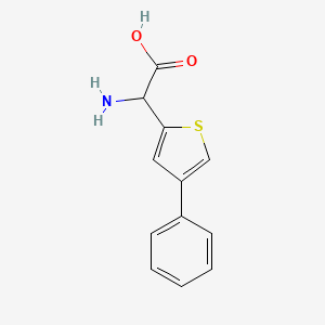 molecular formula C12H11NO2S B2472178 2-Amino-2-(4-phenylthiophen-2-yl)acetic acid CAS No. 1396964-30-9
