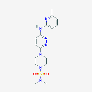 molecular formula C16H23N7O2S B2472179 N,N-二甲基-4-(6-((6-甲基吡啶-2-基)氨基)吡啶-3-基)哌嗪-1-磺酰胺 CAS No. 1226451-32-6