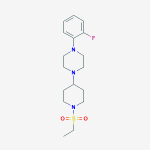 molecular formula C17H26FN3O2S B247218 1-[1-(Ethylsulfonyl)-4-piperidinyl]-4-(2-fluorophenyl)piperazine 