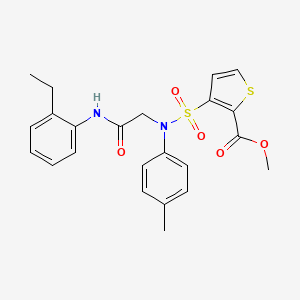 molecular formula C23H24N2O5S2 B2472180 Methyl 3-[{2-[(2-ethylphenyl)amino]-2-oxoethyl}(4-methylphenyl)sulfamoyl]thiophene-2-carboxylate CAS No. 895265-68-6