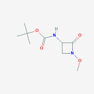 molecular formula C9H16N2O4 B2472182 tert-butyl N-(1-methoxy-2-oxoazetidin-3-yl)carbamate CAS No. 1822344-58-0
