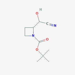 molecular formula C10H16N2O3 B2472184 1-叔丁基-2-[氰基(羟基)甲基]氮杂环丁烷-1-羧酸酯 CAS No. 2580228-82-4