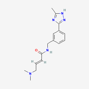 molecular formula C16H21N5O B2472187 (E)-4-(Dimethylamino)-N-[[3-(5-methyl-1H-1,2,4-triazol-3-yl)phenyl]methyl]but-2-enamide CAS No. 2411336-19-9