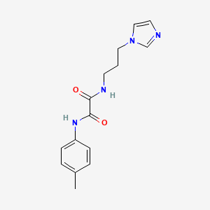 molecular formula C15H18N4O2 B2472189 N1-(3-(1H-Imidazol-1-yl)propyl)-N2-(p-tolyl)oxalamid CAS No. 898348-37-3