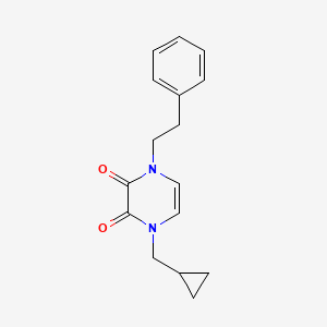 molecular formula C16H18N2O2 B2472194 1-(Cyclopropylmethyl)-4-(2-phenylethyl)pyrazine-2,3-dione CAS No. 2379988-61-9