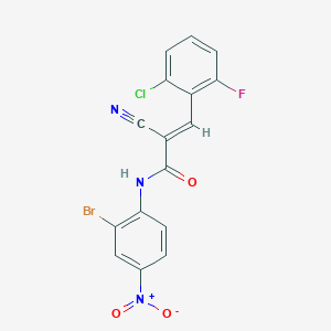 B2472200 (E)-N-(2-bromo-4-nitrophenyl)-3-(2-chloro-6-fluorophenyl)-2-cyanoprop-2-enamide CAS No. 380478-28-4