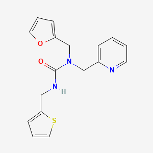 molecular formula C17H17N3O2S B2472209 1-(Furan-2-ylmethyl)-1-(pyridin-2-ylmethyl)-3-(thiophen-2-ylmethyl)urea CAS No. 1286703-99-8