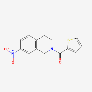 molecular formula C14H12N2O3S B2472210 (7-硝基-3,4-二氢异喹啉-2(1H)-基)(噻吩-2-基)甲酮 CAS No. 1170393-93-7