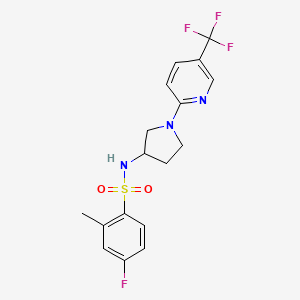 4-fluoro-2-methyl-N-(1-(5-(trifluoromethyl)pyridin-2-yl)pyrrolidin-3-yl)benzenesulfonamide