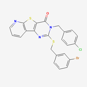 2-((3-bromobenzyl)thio)-3-(4-chlorobenzyl)pyrido[3',2':4,5]thieno[3,2-d]pyrimidin-4(3H)-one