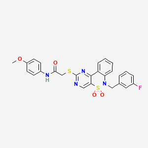2-{[6-(3-fluorobenzyl)-5,5-dioxido-6H-pyrimido[5,4-c][2,1]benzothiazin-2-yl]thio}-N-(4-methoxyphenyl)acetamide