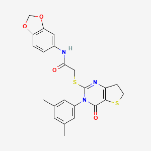 N-(2H-1,3-benzodioxol-5-yl)-2-{[3-(3,5-dimethylphenyl)-4-oxo-3H,4H,6H,7H-thieno[3,2-d]pyrimidin-2-yl]sulfanyl}acetamide