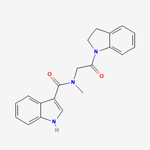 molecular formula C20H19N3O2 B2472233 N-(2-(indolin-1-yl)-2-oxoethyl)-N-methyl-1H-indole-3-carboxamide CAS No. 1251686-01-7