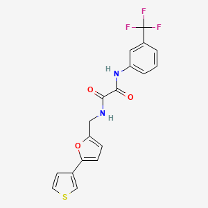 molecular formula C18H13F3N2O3S B2472234 N1-((5-(噻吩-3-基)呋喃-2-基)甲基)-N2-(3-(三氟甲基)苯基)草酰胺 CAS No. 2034254-56-1