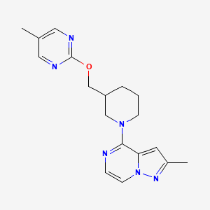 2-Methyl-4-[3-[(5-methylpyrimidin-2-yl)oxymethyl]piperidin-1-yl]pyrazolo[1,5-a]pyrazine