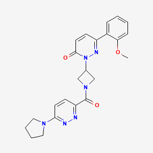 molecular formula C23H24N6O3 B2472248 6-(2-Methoxyphenyl)-2-[1-(6-pyrrolidin-1-ylpyridazine-3-carbonyl)azetidin-3-yl]pyridazin-3-one CAS No. 2380180-67-4