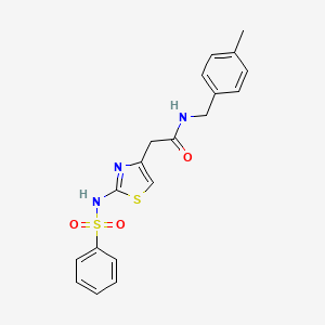 N-(4-methylbenzyl)-2-(2-(phenylsulfonamido)thiazol-4-yl)acetamide