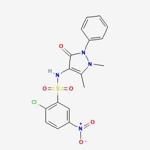 2-chloro-N-(1,5-dimethyl-3-oxo-2-phenyl-2,3-dihydro-1H-pyrazol-4-yl)-5-nitrobenzenesulfonamide