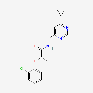 molecular formula C17H18ClN3O2 B2472272 2-(2-chlorophenoxy)-N-((6-cyclopropylpyrimidin-4-yl)methyl)propanamide CAS No. 2194845-78-6