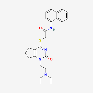 2-((1-(2-(diethylamino)ethyl)-2-oxo-2,5,6,7-tetrahydro-1H-cyclopenta[d]pyrimidin-4-yl)thio)-N-(naphthalen-1-yl)acetamide