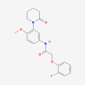 molecular formula C20H21FN2O4 B2472306 2-(2-氟苯氧基)-N-(4-甲氧基-3-(2-氧代哌啶-1-基)苯基)乙酰胺 CAS No. 923061-18-1