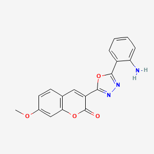 molecular formula C18H13N3O4 B2472308 3-(5-(2-氨基苯基)-1,3,4-恶二唑-2-基)-7-甲氧基-2H-色烯-2-酮 CAS No. 2309625-19-0