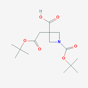 1-[(2-Methylpropan-2-yl)oxycarbonyl]-3-[2-[(2-methylpropan-2-yl)oxy]-2-oxoethyl]azetidine-3-carboxylic acid