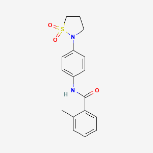 molecular formula C17H18N2O3S B2472314 N-(4-(1,1-dioxidoisothiazolidin-2-yl)phenyl)-2-methylbenzamide CAS No. 941885-72-9