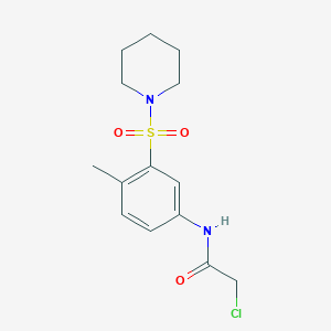 molecular formula C14H19ClN2O3S B2472321 2-氯-N-[4-甲基-3-(哌啶-1-磺酰基)苯基]乙酰胺 CAS No. 438032-02-1