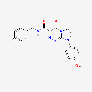 molecular formula C21H21N5O3 B2472323 8-(4-methoxyphenyl)-N-(4-methylbenzyl)-4-oxo-4,6,7,8-tetrahydroimidazo[2,1-c][1,2,4]triazine-3-carboxamide CAS No. 946361-12-2