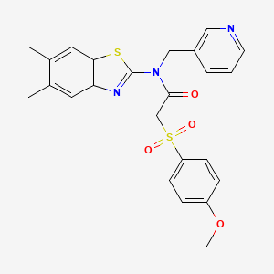 N-(5,6-dimethylbenzo[d]thiazol-2-yl)-2-((4-methoxyphenyl)sulfonyl)-N-(pyridin-3-ylmethyl)acetamide