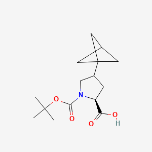 (2S)-4-(1-Bicyclo[1.1.1]pentanyl)-1-[(2-methylpropan-2-yl)oxycarbonyl]pyrrolidine-2-carboxylic acid