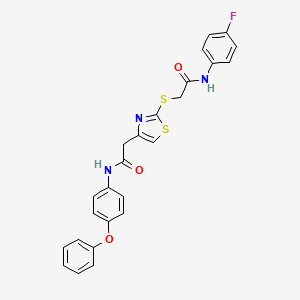 N-(4-fluorophenyl)-2-((4-(2-oxo-2-((4-phenoxyphenyl)amino)ethyl)thiazol-2-yl)thio)acetamide
