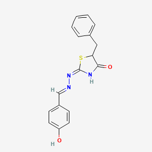 (E)-5-benzyl-2-((E)-(4-hydroxybenzylidene)hydrazono)thiazolidin-4-one