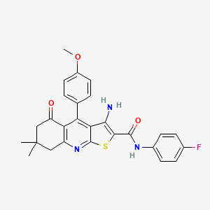 3-amino-N-(4-fluorophenyl)-4-(4-methoxyphenyl)-7,7-dimethyl-5-oxo-5,6,7,8-tetrahydrothieno[2,3-b]quinoline-2-carboxamide