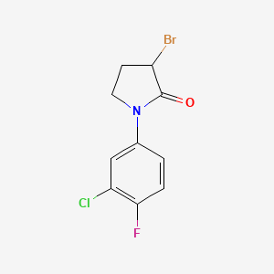 molecular formula C10H8BrClFNO B2472353 3-Bromo-1-(3-chloro-4-fluorophenyl)pyrrolidin-2-one CAS No. 192318-55-1